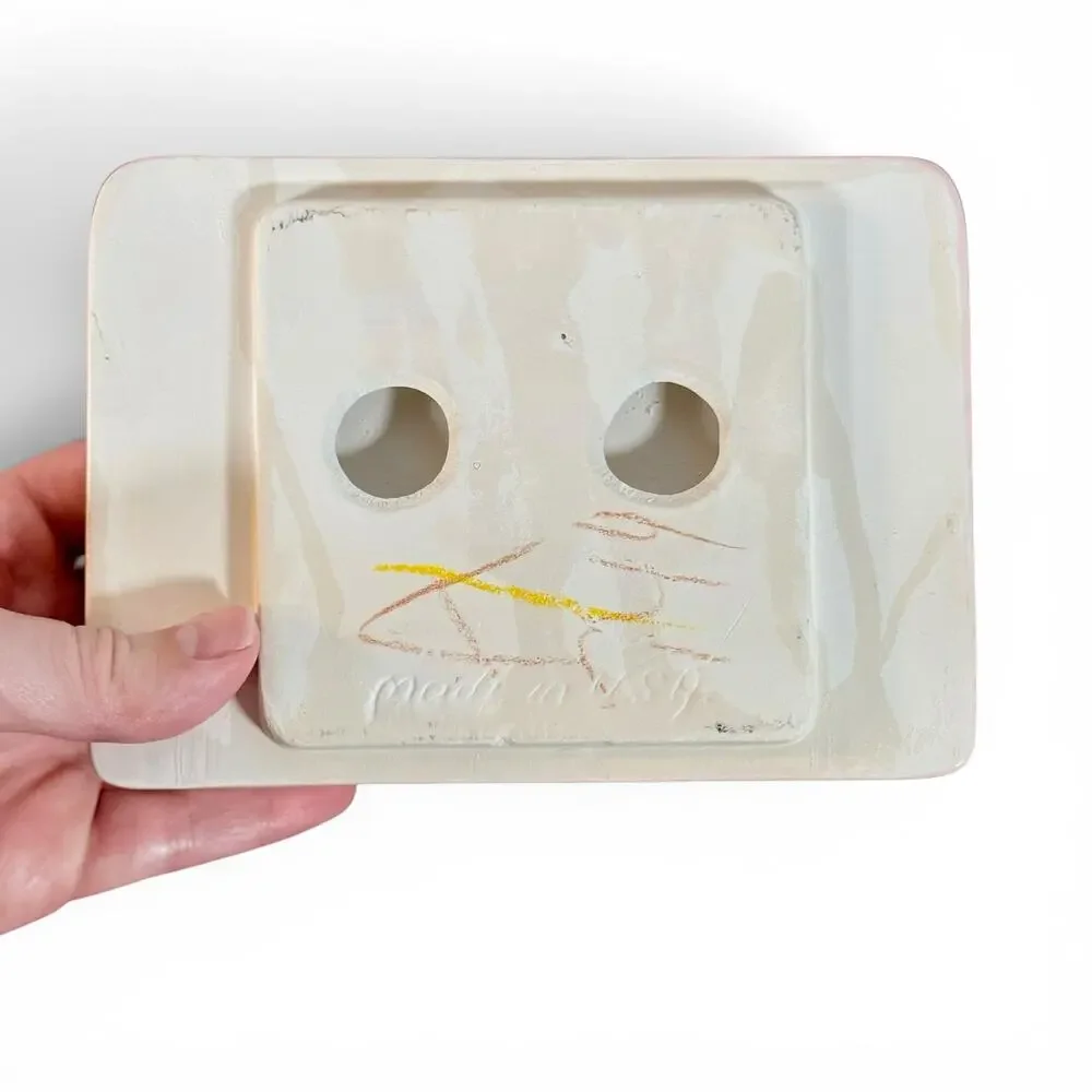 VTG Made in USA Mamie Eisenhower Light Pink 1950s MCM Ceramic Shower Soap Holder